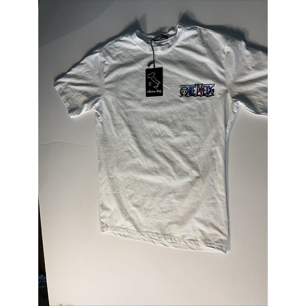 One Piece Luffy Anime Graphic T-Shirt White Made in Italy Size M NWT